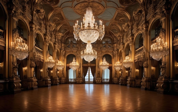 L'Opulent Palace Ballroom Élégance historique IA générative