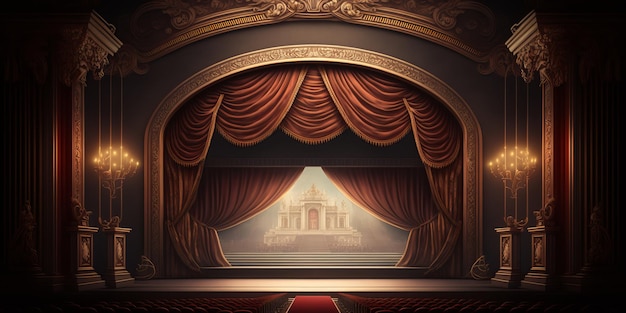 Opulent Theatre Stage AI générative