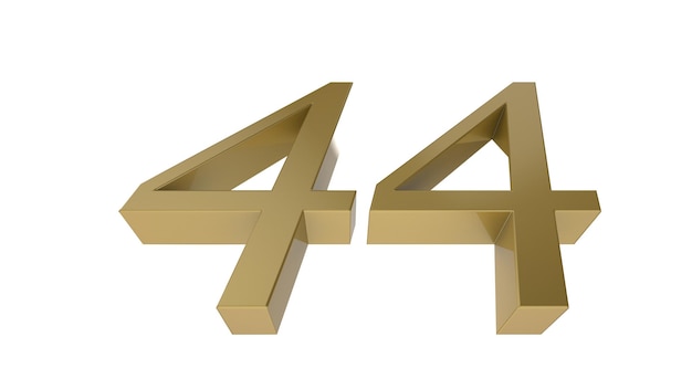 Or 44 numéro rendu d'illustration 3d