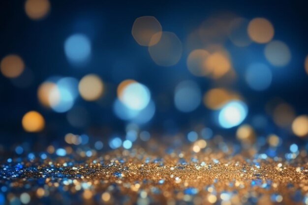 or et bleu Glitter Light bokeh background