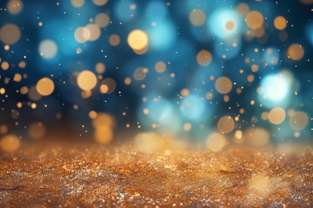 or et bleu Glitter Light bokeh background