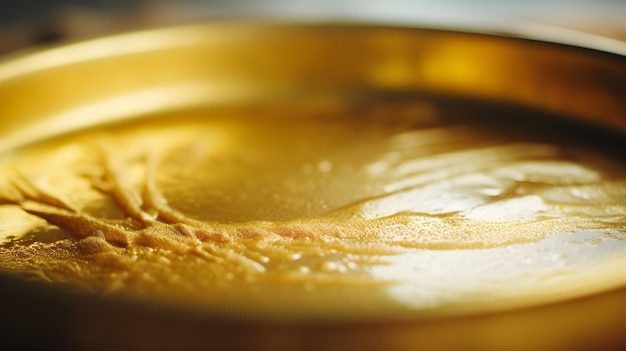 L'or sur la casserole faible profondeur de champ