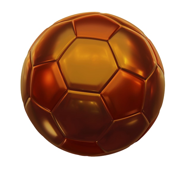 Photo or classique football soccer ball icône 3d isolé sur fond blanc