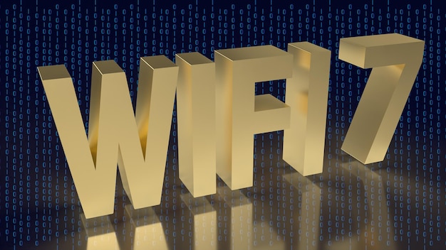 L'or wifi 7 pour la technologie ou le concept internet rendu 3d