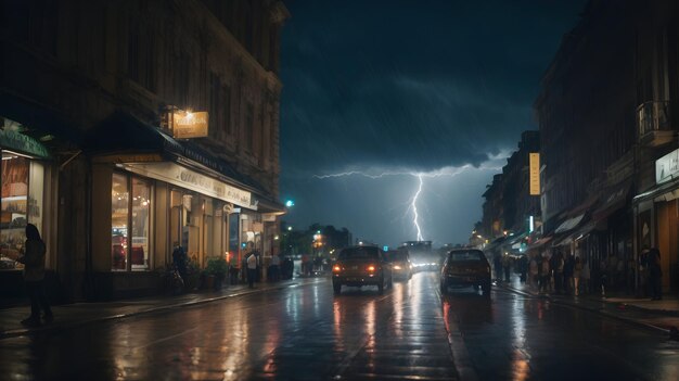 orage dans la ville