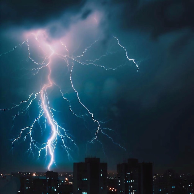 Un orage avec des éclairs