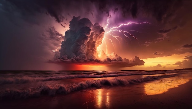 Un orage sur l'océan