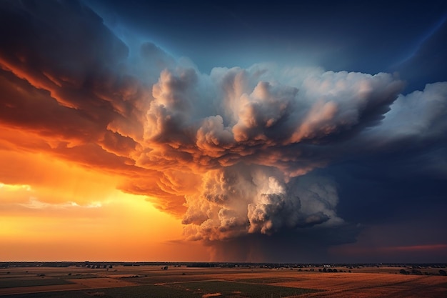 Photo un orage violent avec de la grêle.