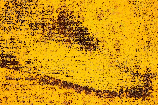 Orande rusty abstract background métal peint texture jaune de l'ancienne plaque avec de la rouille brune