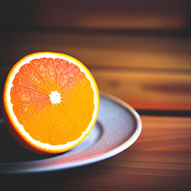 Orange sur une assiette