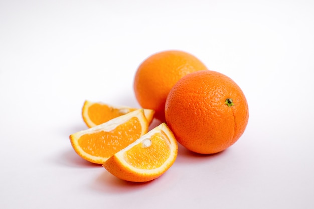 orange sur blanc, fruit tropical