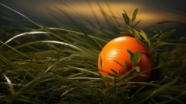 L'orange dans l'herbe