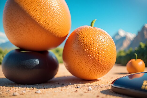 L'orange est un délicieux supplément de fruits, de vitamine C, de nutrition, de santé, de papier peint, d'illustration de fond.