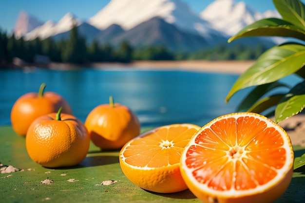 Photo l'orange est un délicieux supplément de fruits, de vitamine c, de nutrition, de santé, de papier peint, d'illustration de fond.
