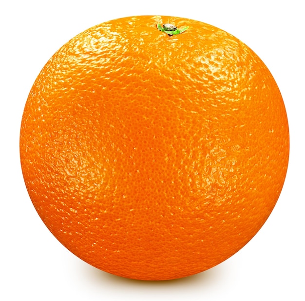 Orange fraîche bio isolé sur blanc