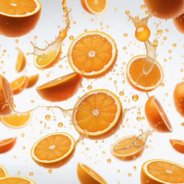 Une orange juteuse sur fond blanc.