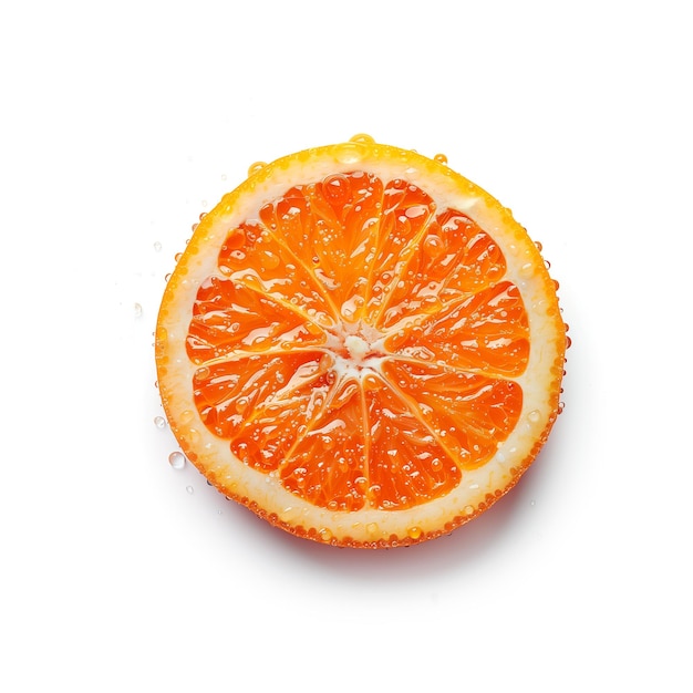 Orange à moitié sur fond blanc IA générative