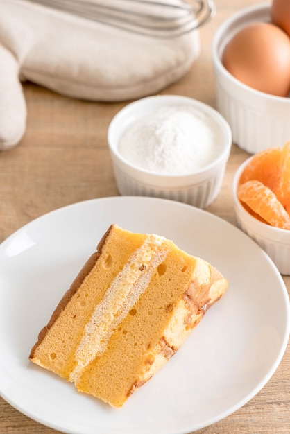 Orange en mousseline de soie gâteau