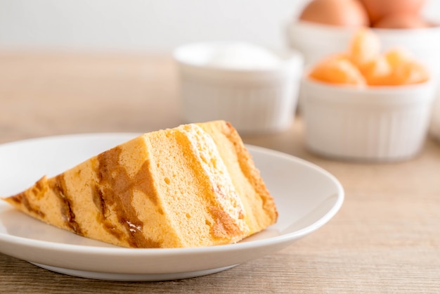 Orange en mousseline de soie gâteau