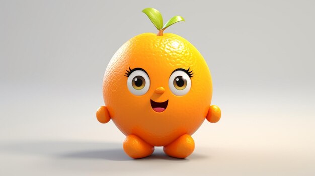 Orange personnage adorable et adorable Ai génératif