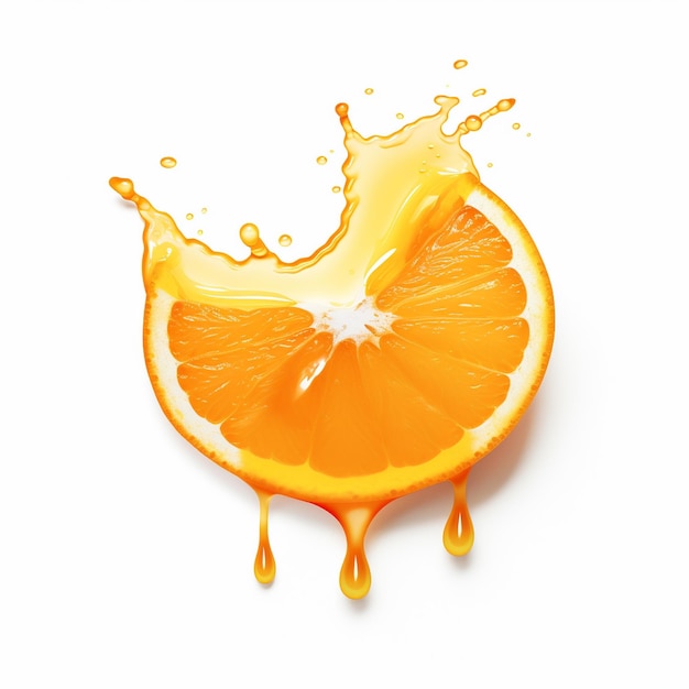 une orange avec un peu de jus d'orange