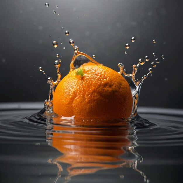orange qui coule dans un réservoir d'eau photographie professionnelle à grande vitesse