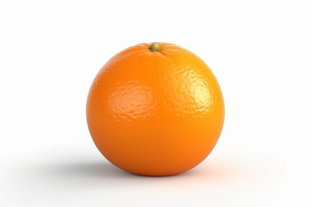 Une orange avec une tige verte et une tige verte.