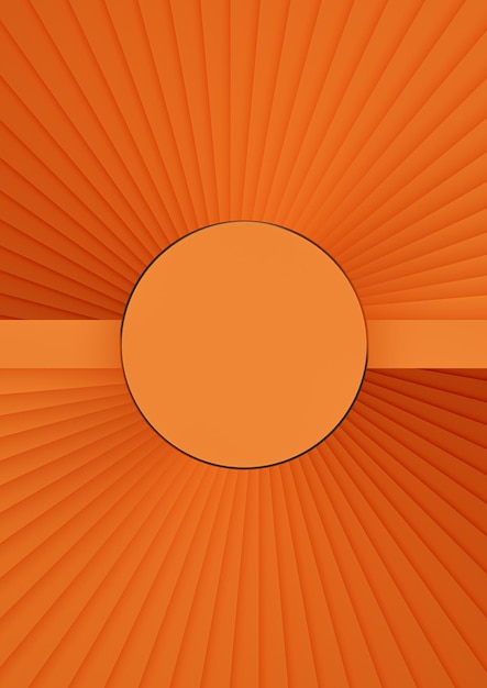 Orange vif 3D plat produit affichage cylindre podium fond étapes composition abstraite
