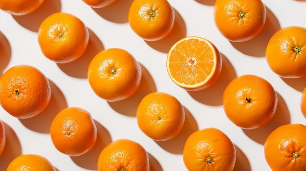 Des oranges disposées dans un motif décoratif avec de la crème pour le visage illustration générée par l'IA