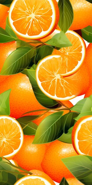 Oranges avec feuilles générées par IA