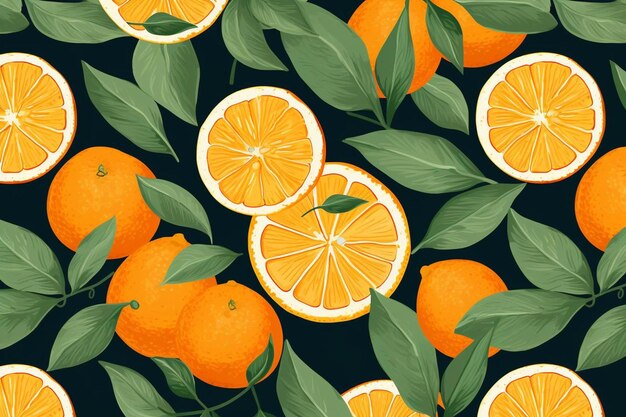 Oranges sur fond vert.