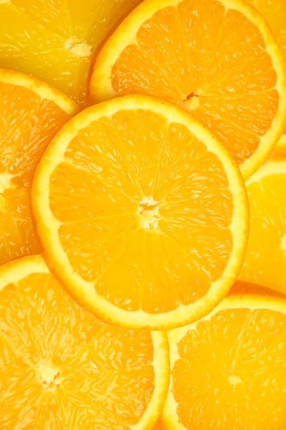 Oranges Fruit. Tranches d'oranges. Nourriture saine