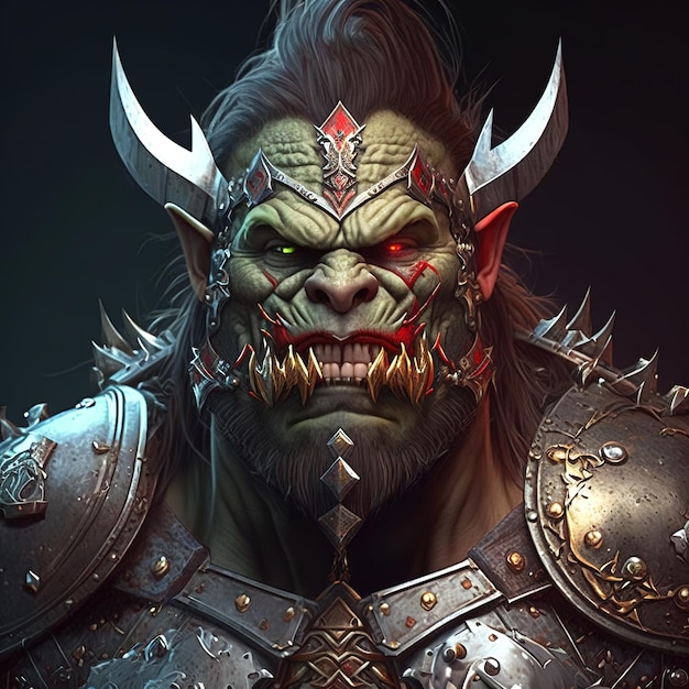 Orc avec armure et couronne