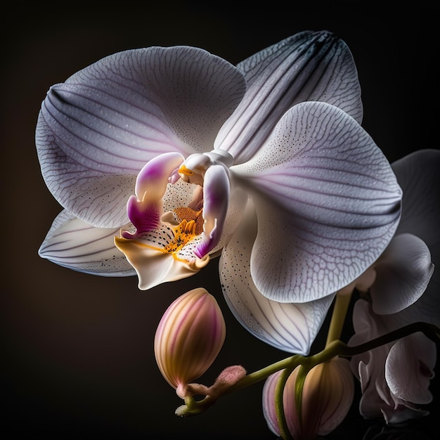 Une orchidée blanche avec une fleur dessus