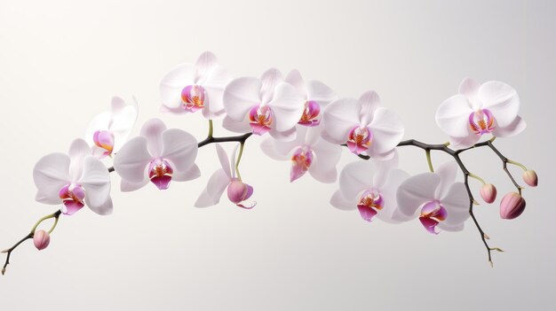 Orchidée sur fond blanc