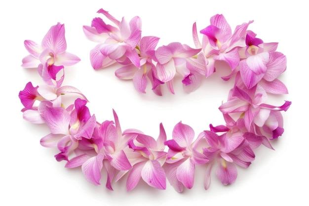 Orchidée hawaïenne Lei collier double fil rose dendrobium
