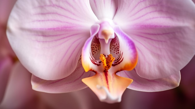 Photo une orchidée rose avec une étamine jaune