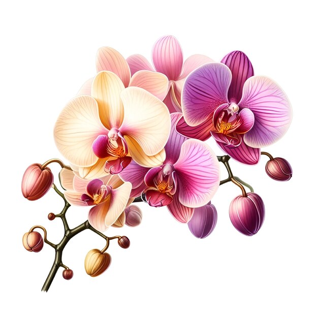 orchidée vectorielle de couleur d'eau