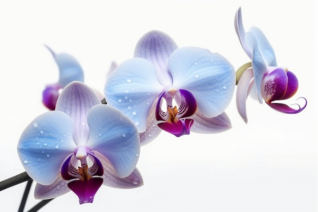 Orchidées en blanc et bleu
