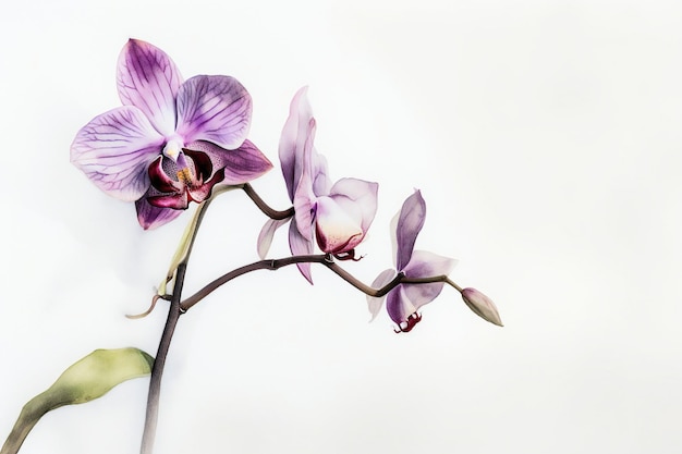 Orchidées sur fond blanc