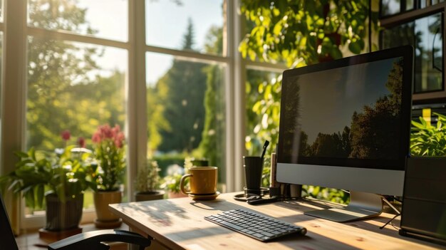 Photo ordinateur sur le bureau