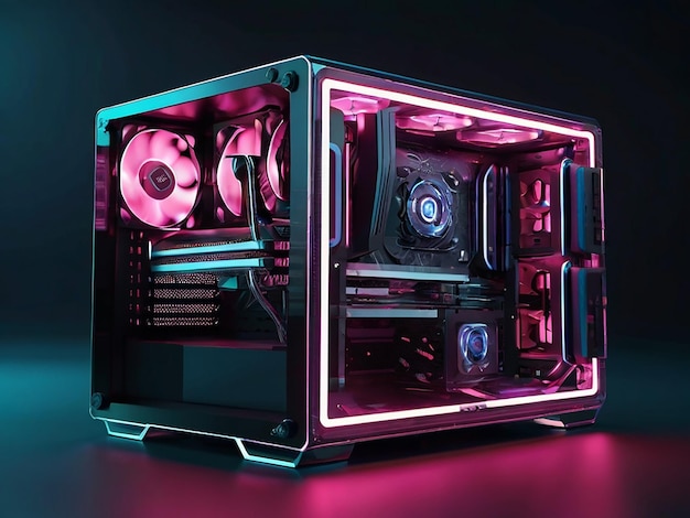 Photo ordinateur pc avec un style futuriste