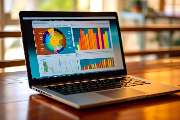 Ordinateur portable affichant des données analytiques Génératif Ai