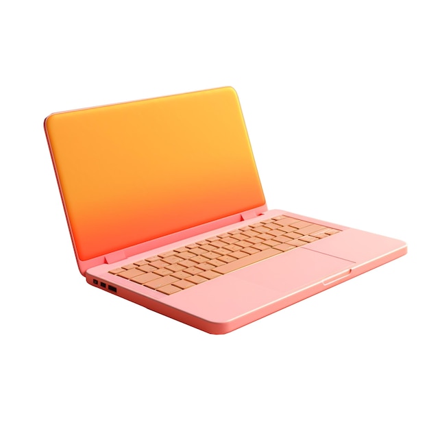 Photo ordinateur portable dans une palette de couleurs tendance de style 3d avec generative ai