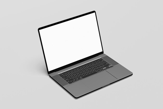 un ordinateur portable avec un écran vide qui dit " ouvert " sur l'écran
