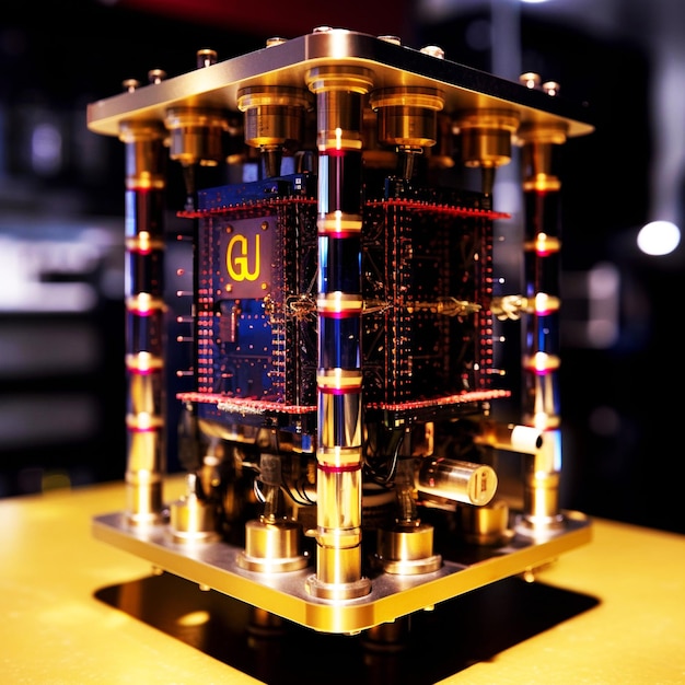 Photo un ordinateur quantique dans le futur