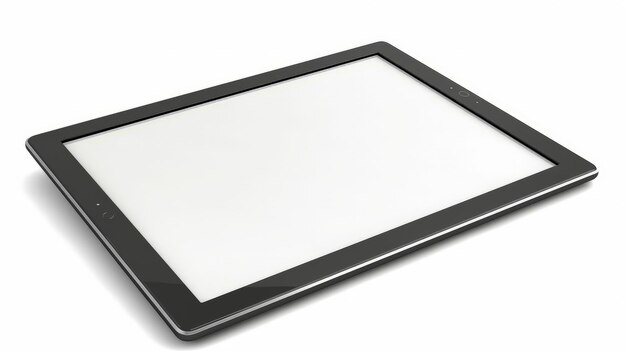 Ordinateur tablette avec écran vide isolé sur fond blanc