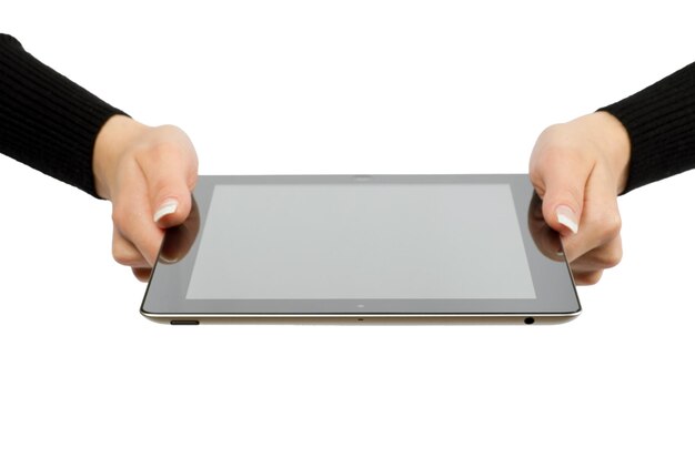 Ordinateur tablette isolé sur fond blanc