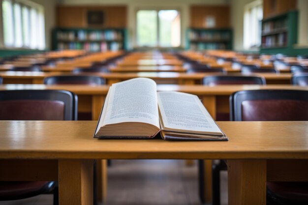 Photo l'ordre au milieu de la négligence une vue panoramique des lectures scolaires et d'une commission scolaire négligée