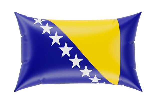 Oreiller avec rendu 3D du drapeau bosniaque